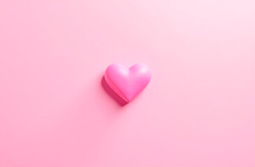 Fototapeta premium Pink heart decoration on a pastel background for Valentines Day