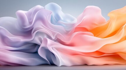 Fototapeta premium Serene Pastel Waves: A Dreamy Abstract Landscape