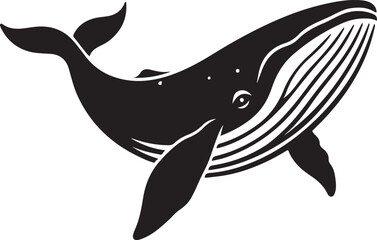 Obraz premium Humpback Whale fish silhouette vector illustration