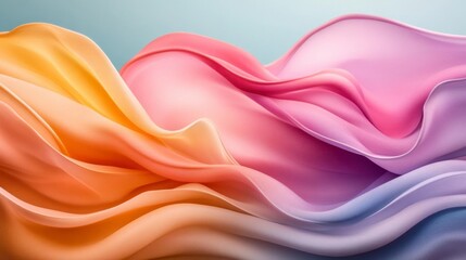 Fototapeta premium Serene Pastel Waves: A Dreamy Abstract Canvas