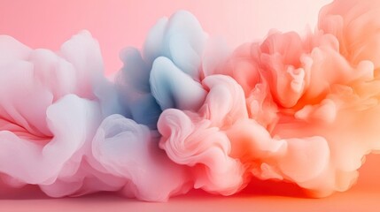 Obraz premium Dreamlike Pastel Clouds: A Fluid, Whimsical Abstract