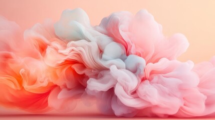 Obraz premium Dreamlike pastel fluid swirls dance gracefully, creating a serene and ethereal atmosphere.