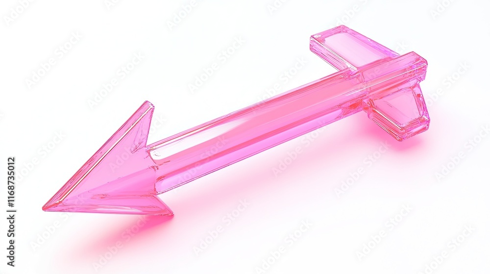 Poster pink pointer arrow in a creative 3d render on a transparent background.