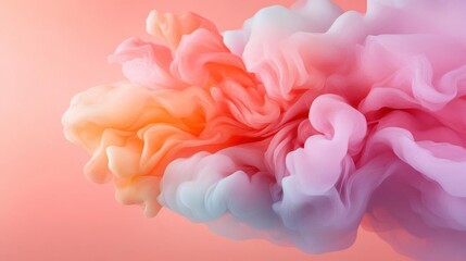 Obraz premium Dreamy Pastel Cloud: Abstract Fluid Art in Soft Hues