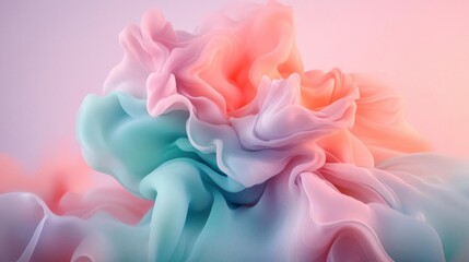 Fototapeta premium Dreamy pastel swirls in soft hues, creating a calming, ethereal atmosphere.