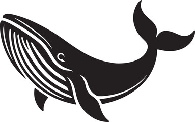 Fototapeta premium Humpback Whale fish silhouette vector illustration