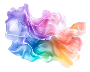 Abstract colorful swirls of vibrant pastel hues, resembling flowing fabric or smoke.