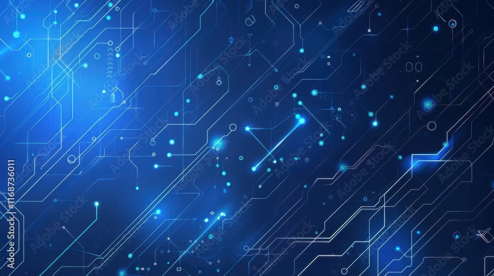 Poster banner web template design abstract blue technology geometric and connection system electronic circu
