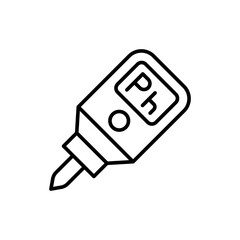 Ph Meter outline icons, minimalist vector illustration ,simple transparent graphic element .Isolated on white background
