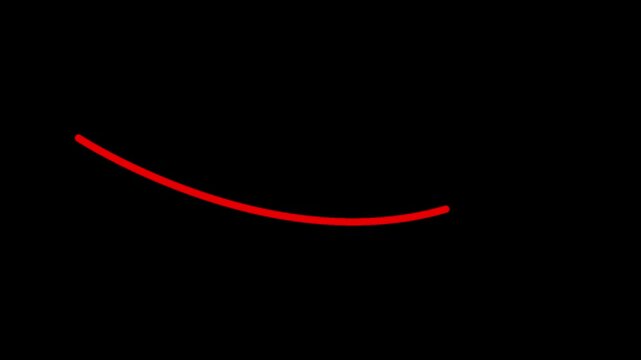 Red hand drawn brush stroke underline animation set with alpha channel