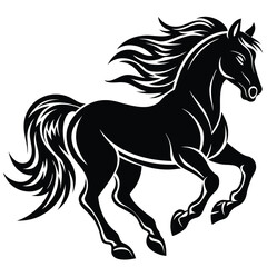 Obraz premium A powerful vector silhouette of a running stallion,