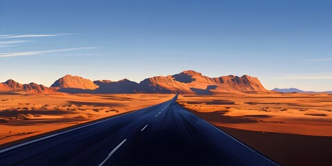 Naklejka premium road in desert