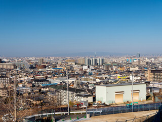 Fototapeta premium 【高解像度】柏原市の高尾山から見る大阪の都市景観