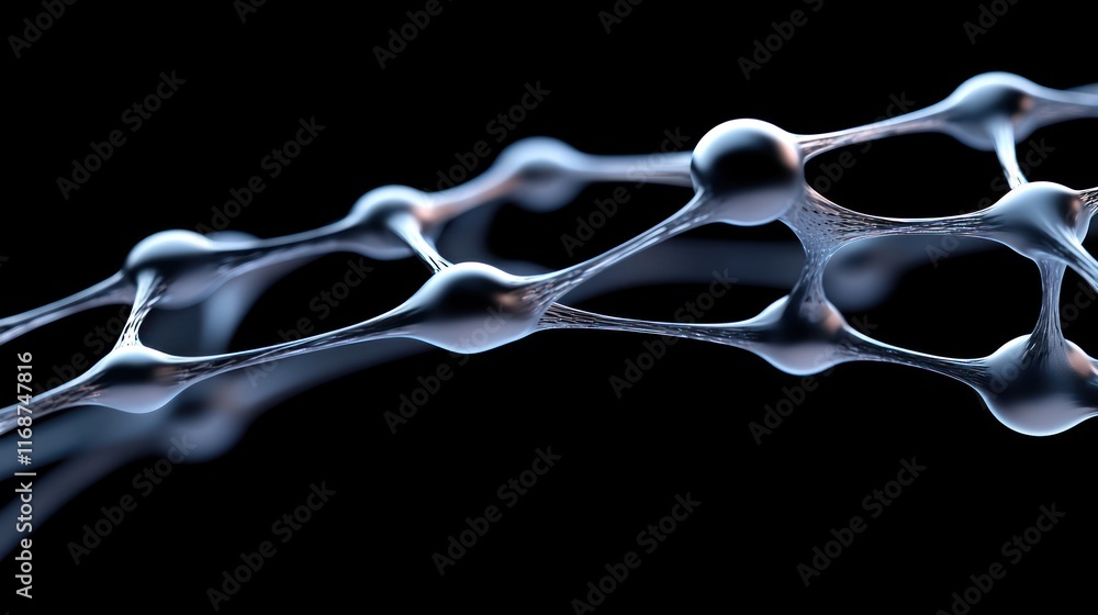 Poster abstract representation of interconnected molecular structures.