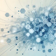 AI Generate of Abstract Hexagonal Modern Science or Technology Background Design. Geometric abstract background with hexagons. Honeycomb, science and technology vector illustration