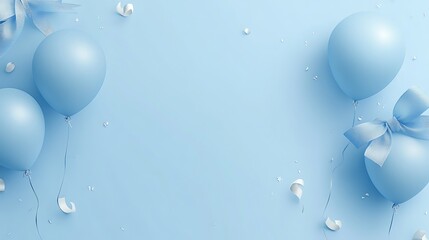 Light Blue Balloons and Ribbons Celebrate a Festive Occasion