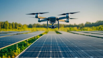 drone monitors solar panels