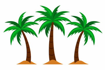 Exotic Tropical Palm Tree Vector Illustration Set for Beach and Summer Design Projects