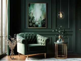 Green Velvet Armchair Interior Design Room Decor