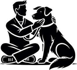 Therapy Dog vector black silhouette cricut design for T-shirt