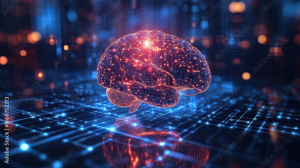 Poster tech-driven financial solutions using ai and digital tools for improved investment strategies, busin