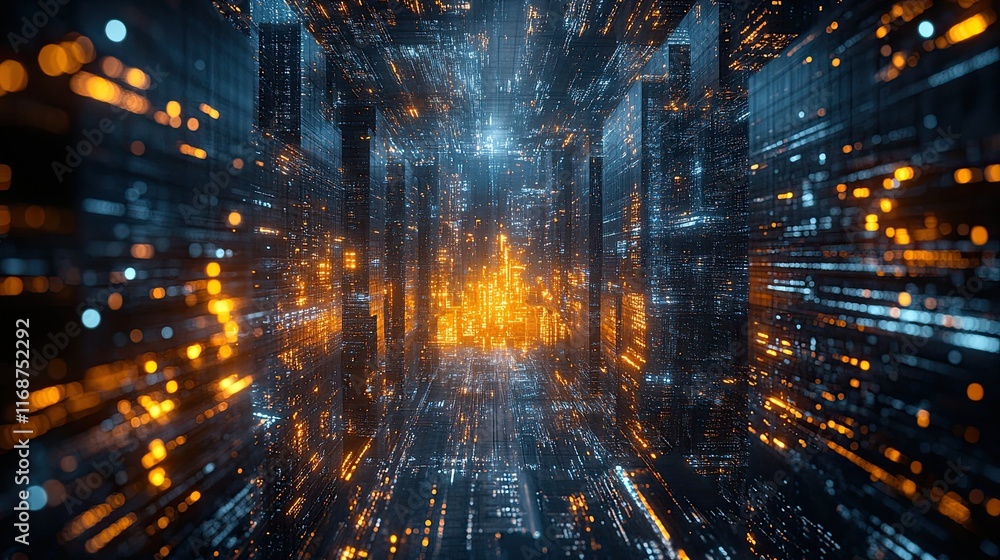 Poster tech-driven financial solutions using ai and digital tools for improved investment strategies, busin