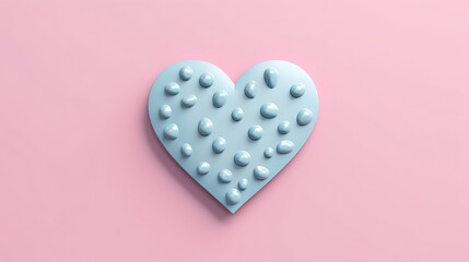 Blue Heart Shaped Object With Small Bumps