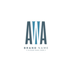 Initial Letter AWA Logo - Simple Monogram Logo for Initials A, W and A