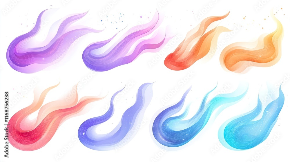 Poster vector abstract colorful flowing wave lines isolated on white background. design element for technol