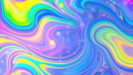 Abstract Swirling Pastel Hues with Iridescent Shimmer and Glowing Particles