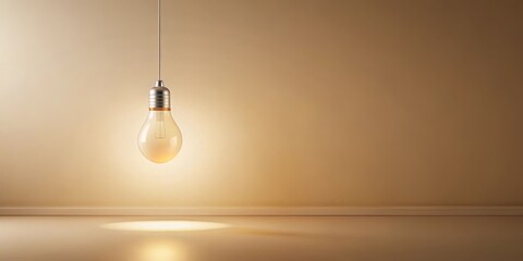 Illuminated Interior Space A Single Hanging Light Bulb Casts a Warm Glow on a Minimalist Room