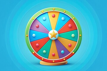 Obraz premium Flat Style Fortune Wheel: Game of Chance, Luck, Money, Winning