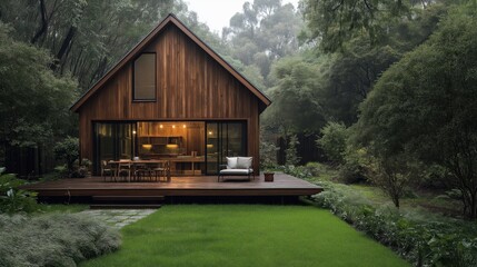 Minimalist Modern Shed or Weekend House with Clean Lines and Simple Design in a Serene Outdoor Setting