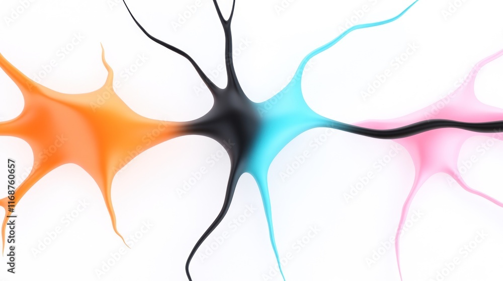 Poster abstract representation of interconnected neurons in vibrant colors.