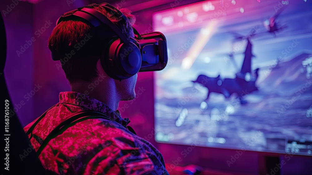 Poster virtual reality creating immersive training and operational simulation experiences.