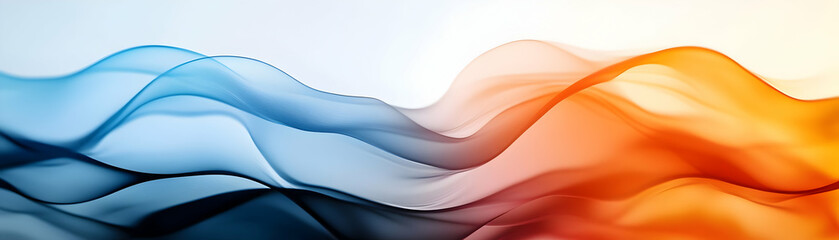 Abstract Blue Orange Wave Background Illustration