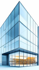 Modern Glass Library Building 3D Illustration