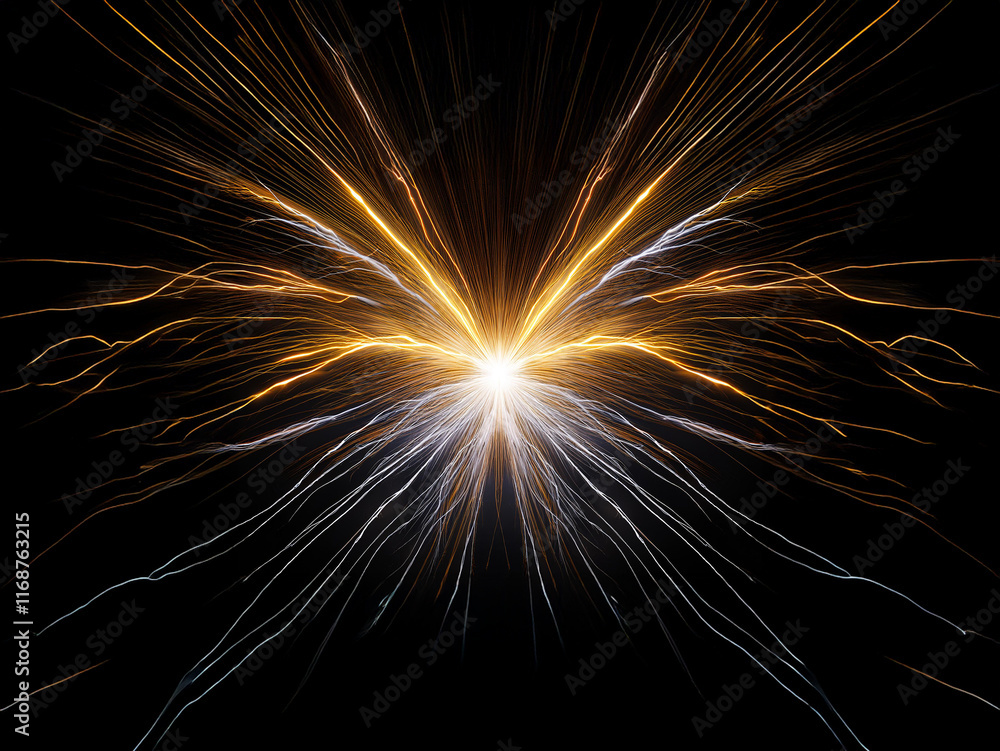 Poster glowing, ethereal butterfly wings emerge from a central light source, radiating outwards in a burst 