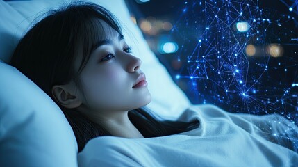 Wearable technology using AI to track and improve sleep patterns and overall health.