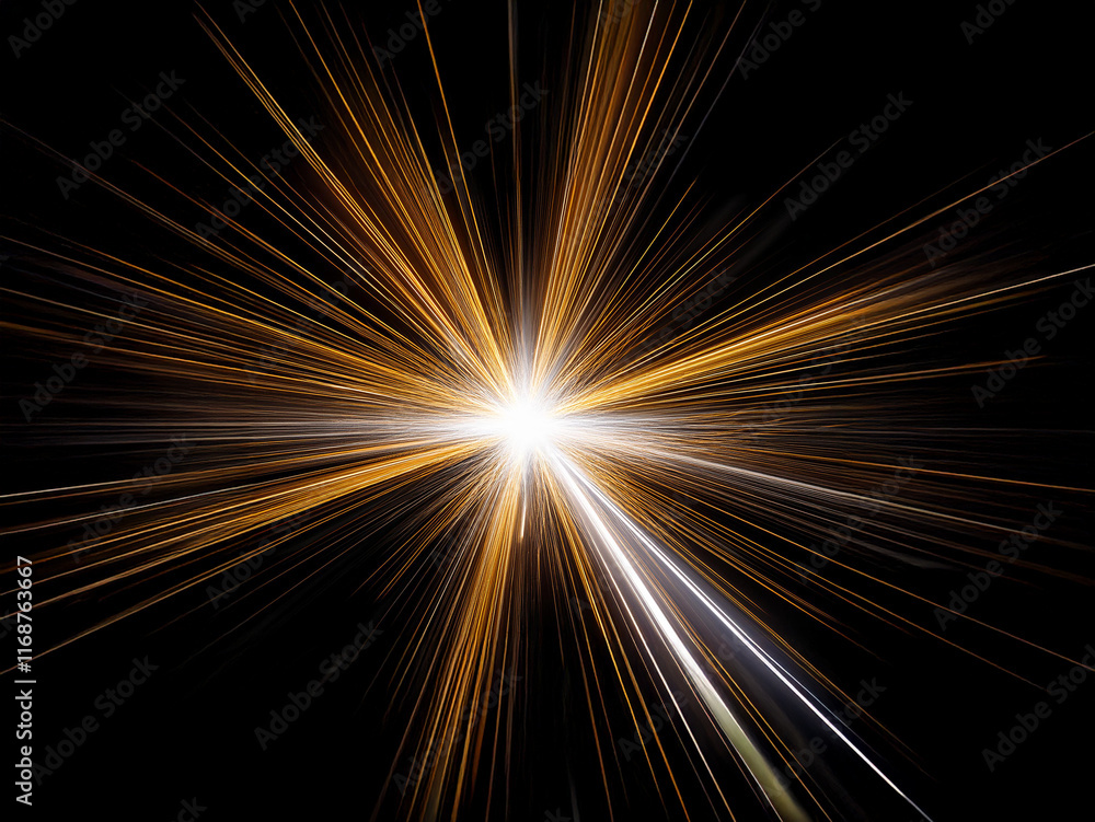 Poster a radiant burst of light, emanating from a central point, explodes outward in a dazzling display of 