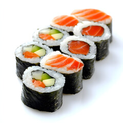 sushi isolated in white background 