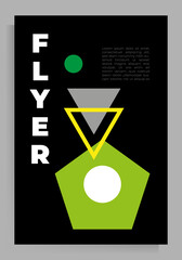 Cover design for booklet, brochure, folder, book, poster. Vector geometric template with a place for your text.