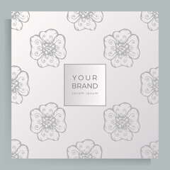 Cover design for menu, wedding invitation, booklet, portfolio, catalog. Elegant template with an original handmade floral pattern.