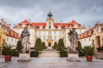 Valtice castle - one of the most beautiful castles in Czech republic. Beautiful baroque castle in Valtice in southern Moravia