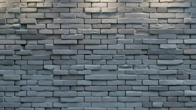 Gray brick wall with uneven bricks.