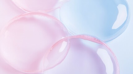 Obraz premium Pastel Soap Bubbles on Light Background - Minimalist Clean Aesthetic