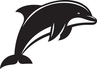 Obraz premium Dolphin silhouette vector and dolphin are in the water illustration art 