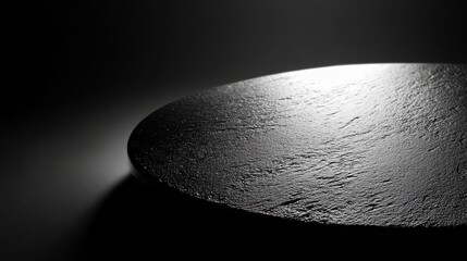 Textured dark stone surface with circular lighting highlight for background use