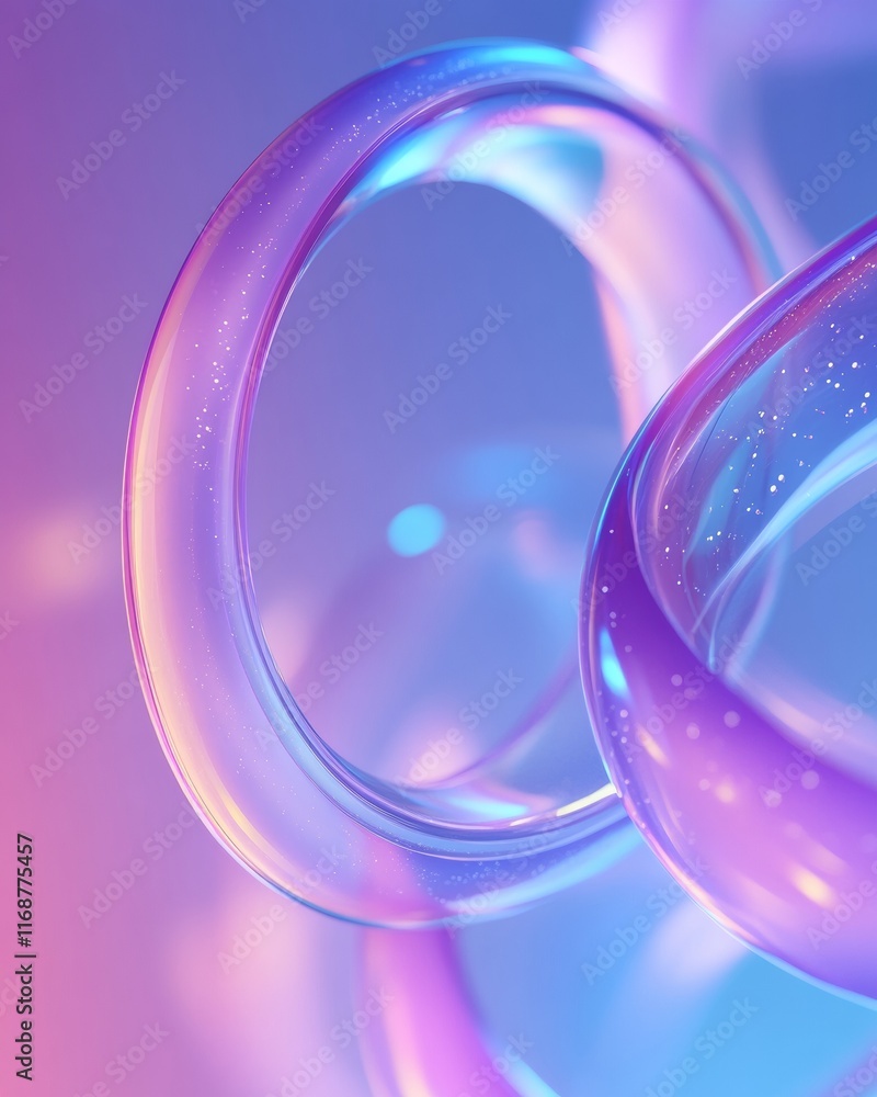 Fototapete transparent abstract circles with soft pastel gradients and glowing points of light