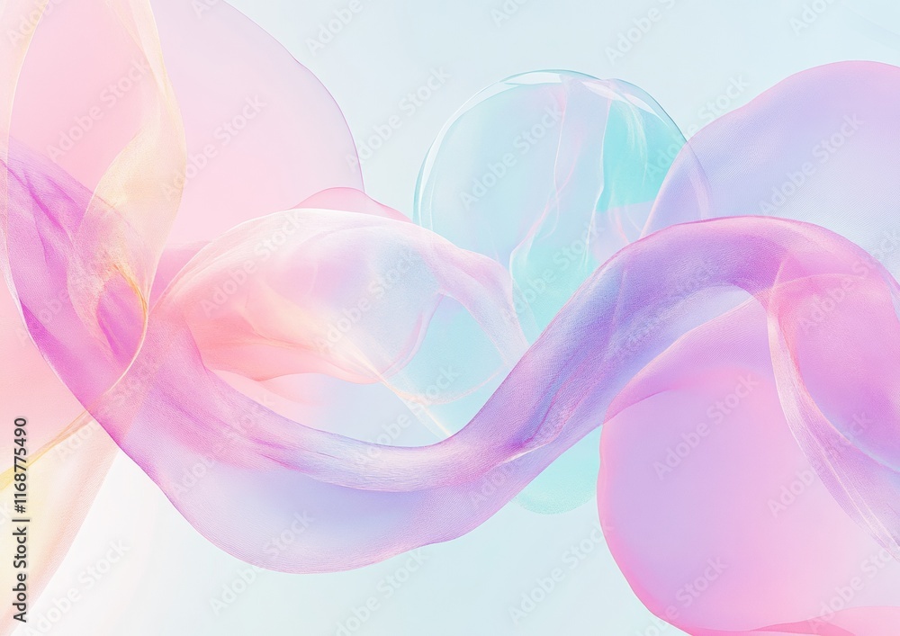 Aufkleber pastel waves flowing across abstract virtual screen balance and communication
